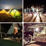 SolarFOLD foldable camping LED lamp with compact collapsible design for easy transport.