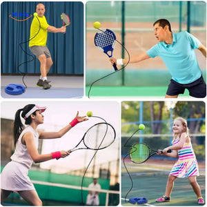 Complete solo tennis training set suitable for both adults and children.