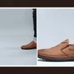 Light brown comfortable Solura loafers casual slip-on shoes for men.