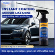 Sopami™ glass coating spray beside a car with a mirror-like shine