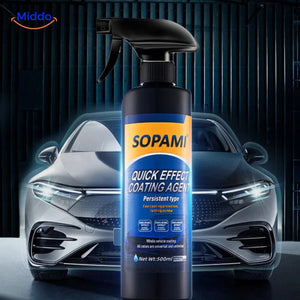 Sopami™ 16.9 fl oz (500 ml) spray bottle beside a car