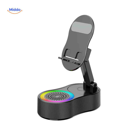 SoundMate black wireless speaker with RGB lighting effects