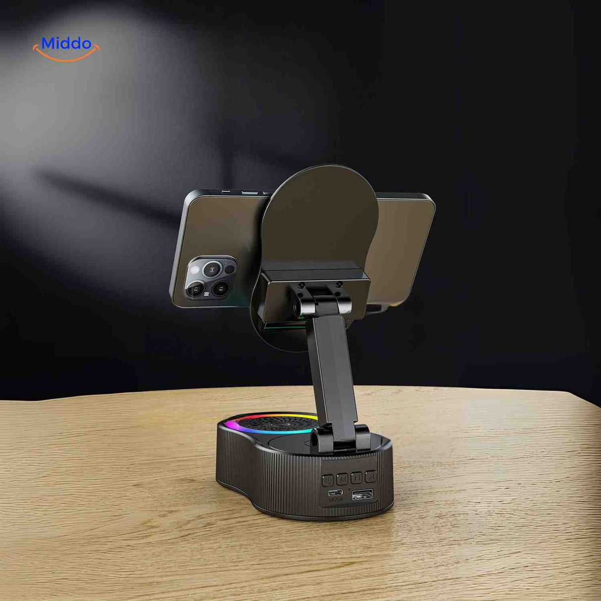SoundMate power bank closeup with phone charging capability