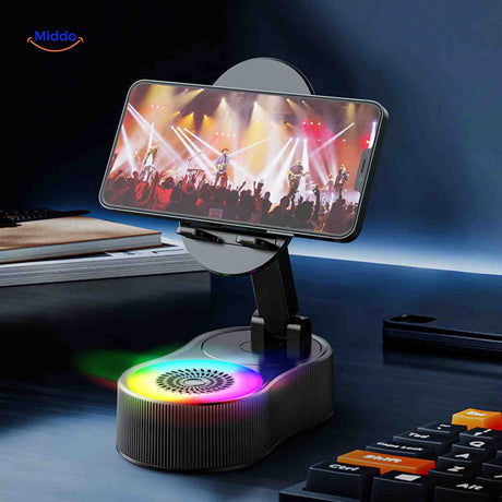 SoundMate speaker connected to smartphone for video playback