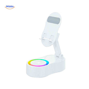 SoundMate white wireless speaker with RGB lighting display