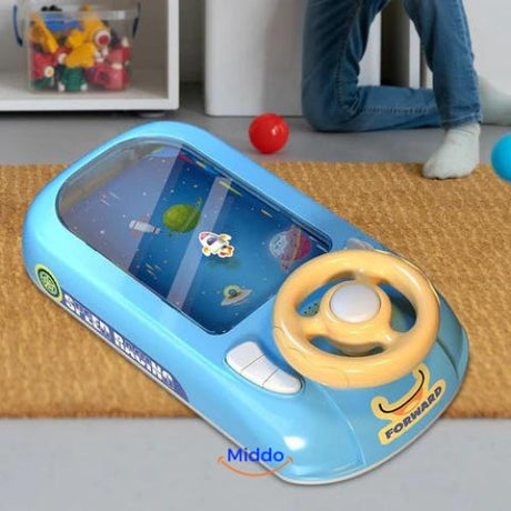 SpaceRacer kids steering wheel toy complete game system with immersive space race experience.