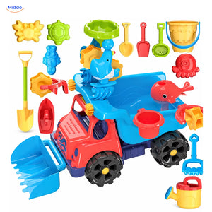 SplashPlay™ Outdoor Water and Sand Play Table Set | For Children 4-6 - Giant Water & Sand Dump Truck