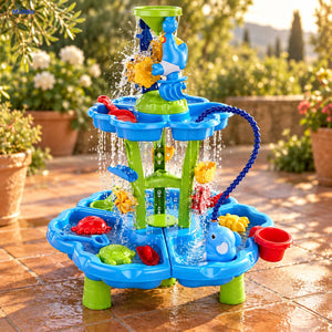 SplashPlay™ Outdoor Water and Sand Play Table Set | For Children 4-6 - conversion hero