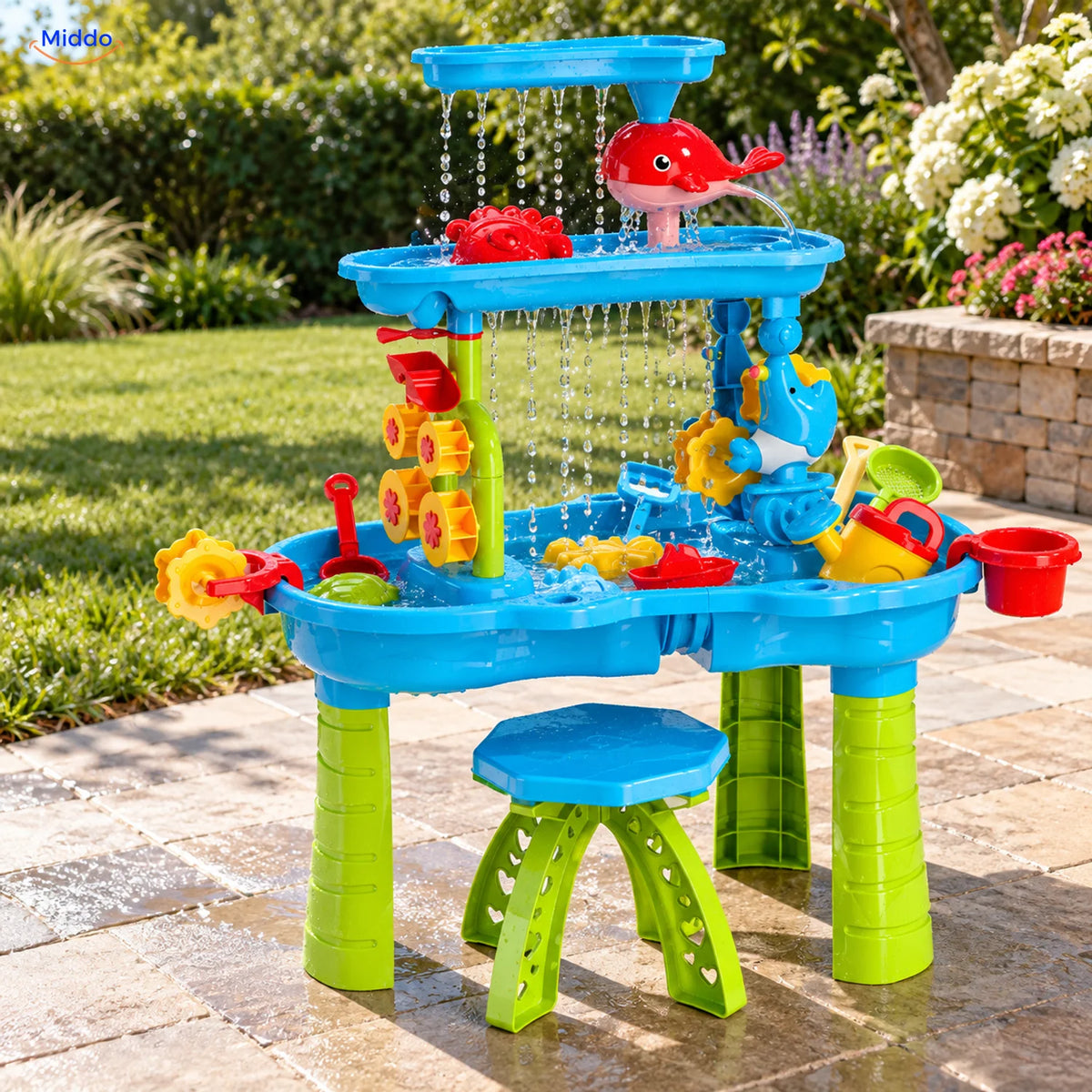 SplashPlay™ Outdoor Water and Sand Play Table Set | For Children 4-6 - hero