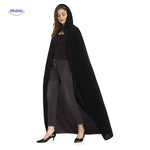 Long velvet Spookora cape with hood for Halloween costume and dress-up outfits.