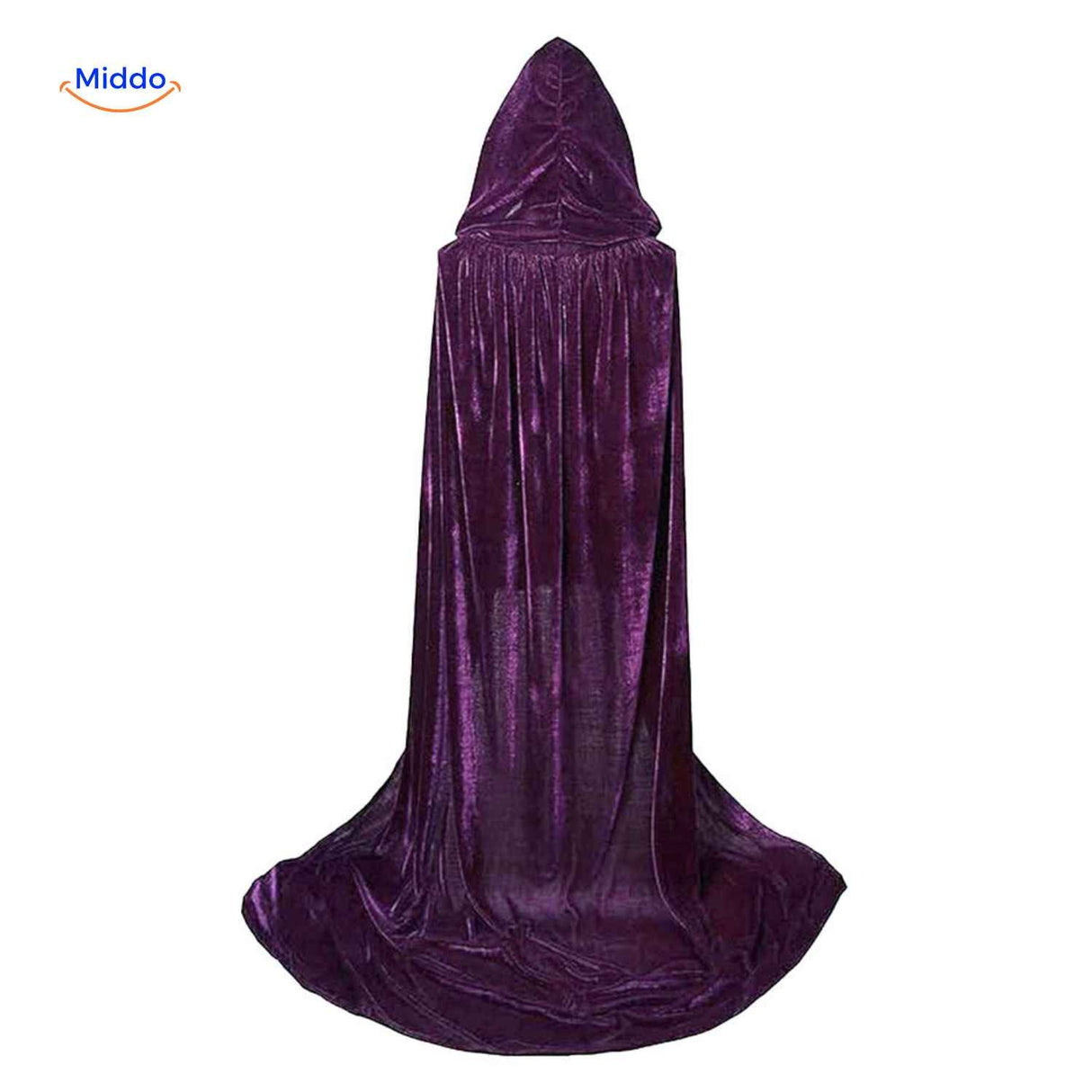 Purple velvet hooded Spookora cape perfect for Halloween and cosplay costumes.