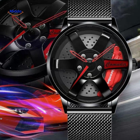 Sporty men's automatic watch featuring bold yellow accents and athletic design.