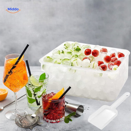 FrostSphere stackable ice mold design maximizes freezer space for bulk ice sphere production.