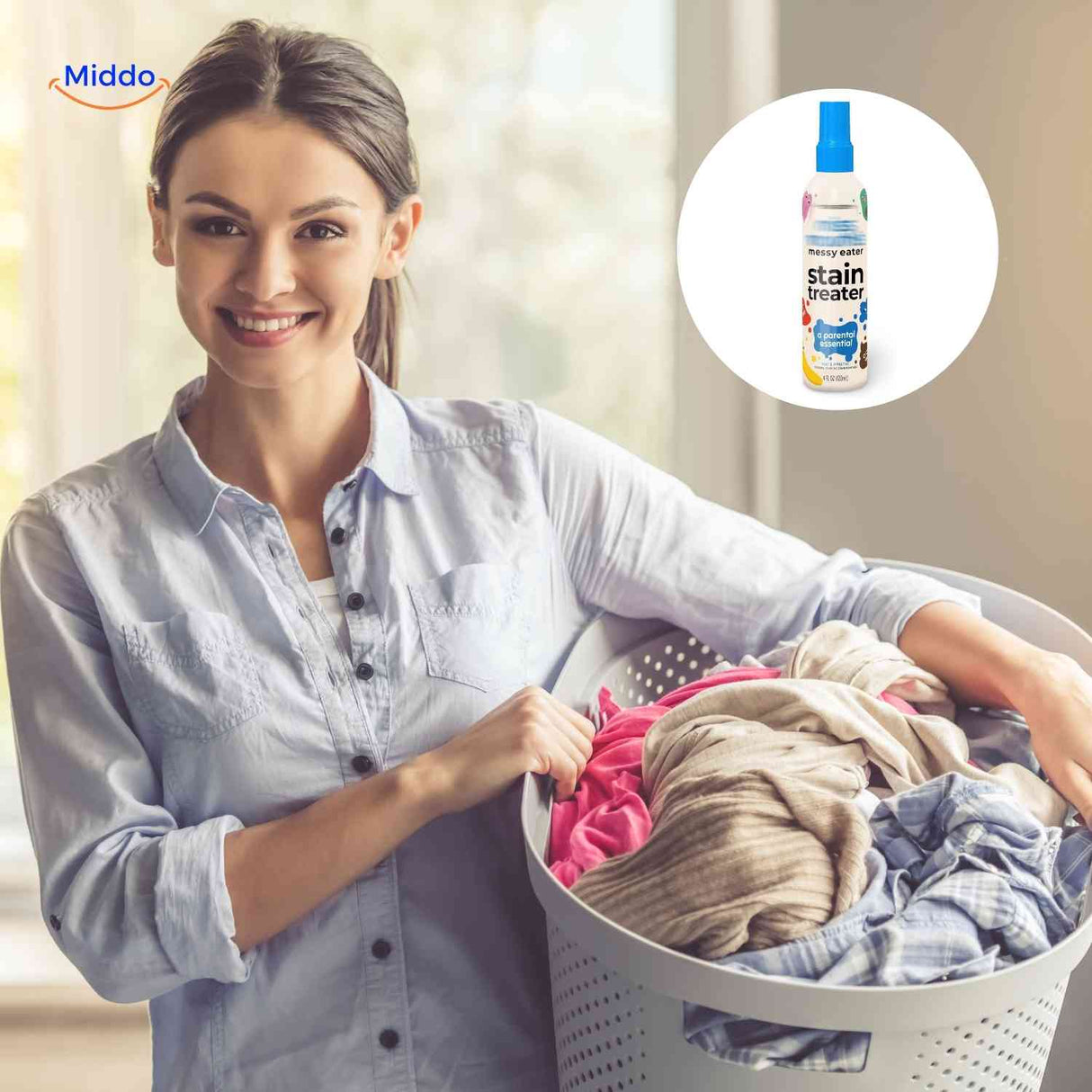 Stainhero stain remover spray keeps laundry baskets fresh and stain-free.