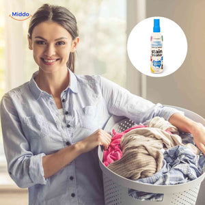 Stainhero stain remover spray keeps laundry baskets fresh and stain-free.