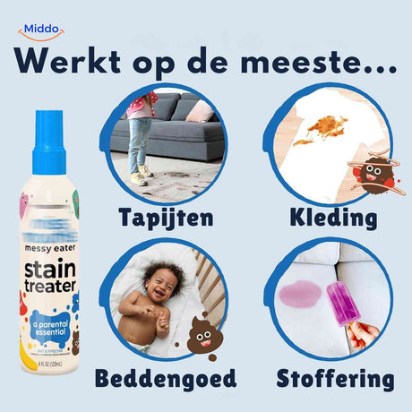Stainhero spray works on carpets, clothing, bedding, and upholstery.
