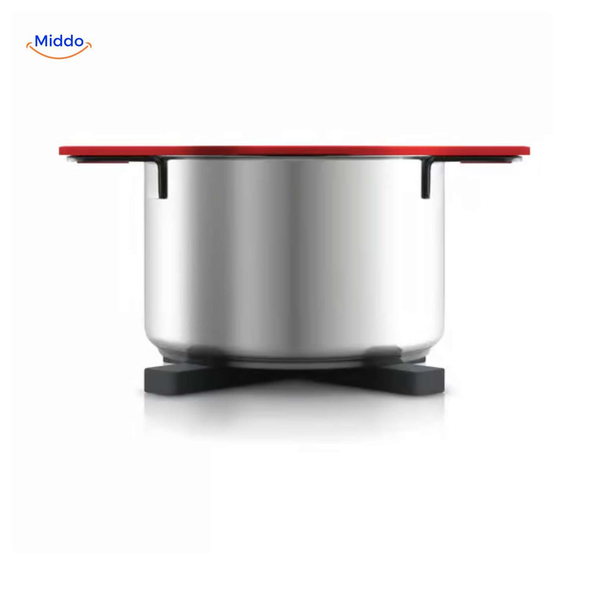 Stainless steel cookware resting on heat-resistant wooden trivet for safe kitchen use.