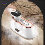 Heavy-duty steam iron for removing wrinkles from thick and creased clothing.