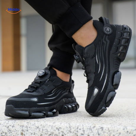 Professional steel toe work shoes with reliable protection and comfort design.