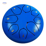 Bright blue steel tongue drum vibrant calming color option.