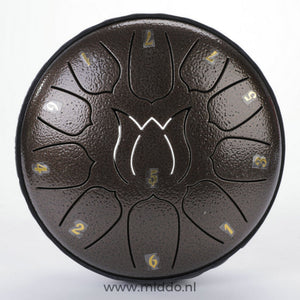 Bronze 15cm mini steel tongue drum handpan instrument.