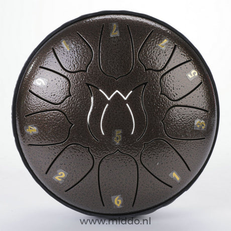 Bronze 15cm mini steel tongue drum handpan instrument.
