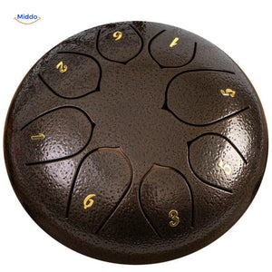 Bronze steel tongue drum with rich metallic warm tone finish.
