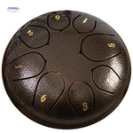 Bronze steel tongue drum with rich metallic warm tone finish.