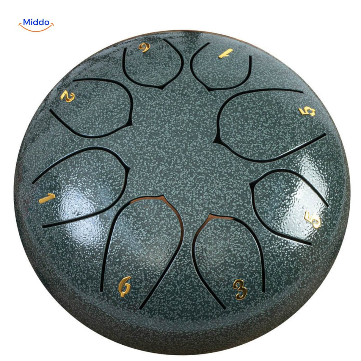 Jade green steel tongue drum premium tone with elegant aesthetic.