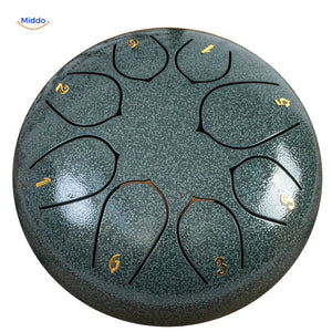 Jade green steel tongue drum premium tone with elegant aesthetic.
