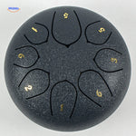 Navy blue steel tongue drum contemporary color for modern mindfulness practice.