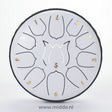 White 15cm mini steel tongue drum handpan instrument.