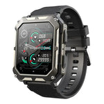 Rugged smartwatch in sleek black finish.