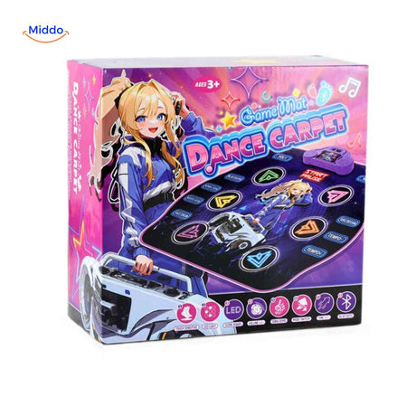 Interactive dance mat packaging and contents for kids dance games