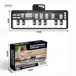 Foldable piano music mat with packaging for easy storage and travel