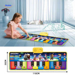 Piano dance mat featuring keys and built-in speaker system