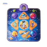 Space-themed musical dance mat with colorful interactive design