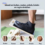Adjustable stretch board with non-slip surface for deep calf, ankle, knee and back stretching.
