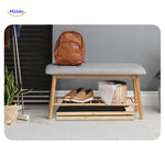 Compact stretch board stores neatly under furniture for convenient home placement.