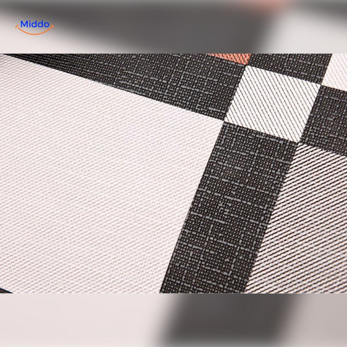 Close-up of decorative striped pattern and texture quality.