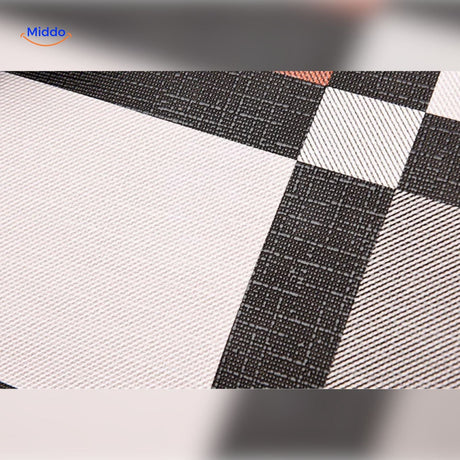 Close-up of decorative striped pattern and texture quality.
