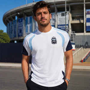 World Cup supporter shirt in Argentina white national color design.