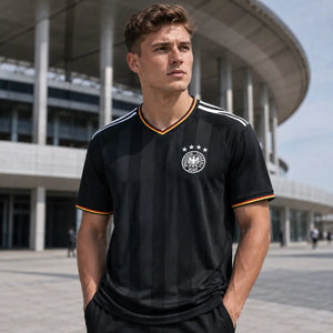 World Cup supporter shirt in Germany black national color design.