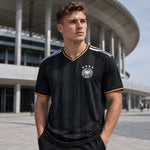 World Cup supporter shirt in Germany black national color design.