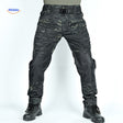 RaiderPro tactical pants in black camouflage with ripstop fabric.