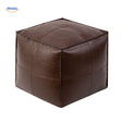 Durable design features of the leather tatami floor cushion visible in detail.