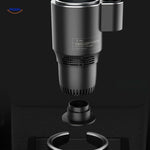 ThermaGrip cup holder with integrated charging feature for connected vehicle use.
