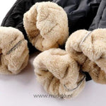 Soft fleece lining interior of waterproof thermo pants for warmth.