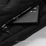 Secure zip pocket on thermo pants holds phone and personal items.