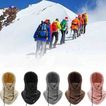 Thermal balaclava ideal for mountain hiking in snow with fleece-lined protection.